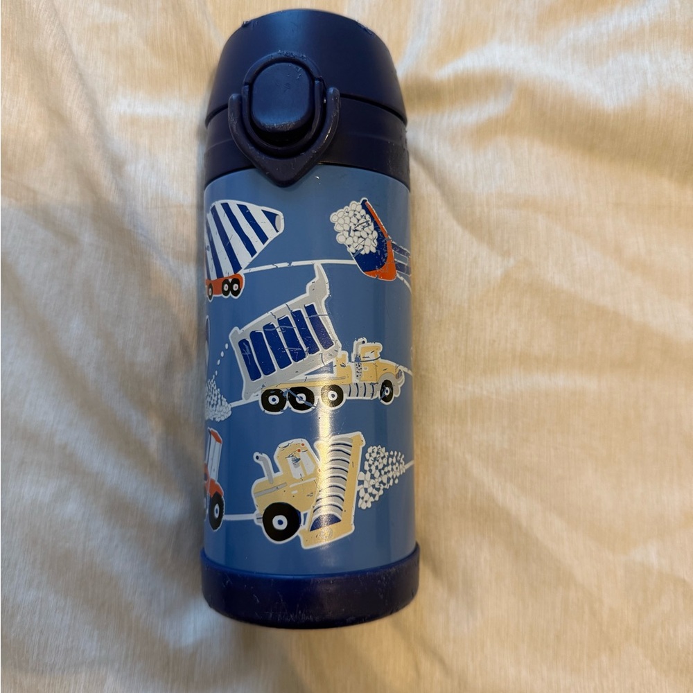 Pottery Barn Kids Construction Theme Blue water bottle